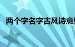 两个字名字古风诗意男（两个字名字古风）