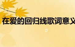 在爱的回归线歌词意义（在爱的回归线歌词）