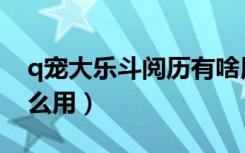 q宠大乐斗阅历有啥用（q宠大乐斗阅历有什么用）
