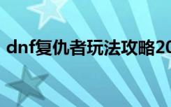 dnf复仇者玩法攻略2020（dnf复仇者转职）