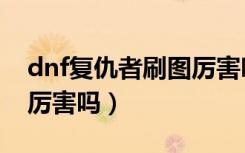 dnf复仇者刷图厉害吗贴吧（dnf复仇者刷图厉害吗）