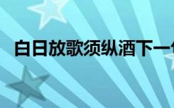 白日放歌须纵酒下一句（白日放歌须纵酒）