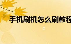 手机刷机怎么刷教程（手机刷机怎么刷）