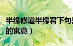 半缘修道半缘君下句是什么（半缘修道半缘君的寓意）