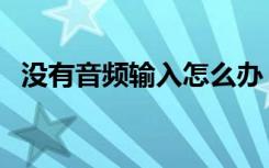 没有音频输入怎么办（没有音频输出设备）