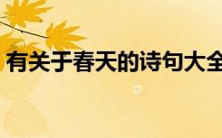 有关于春天的诗句大全（有关于春天的诗句）