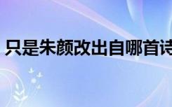只是朱颜改出自哪首诗（只是朱颜改上一句）
