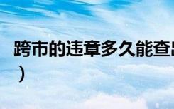 跨市的违章多久能查出来（违章多久能查出来）