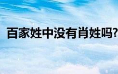 百家姓中没有肖姓吗?（百家姓中没有肖姓）