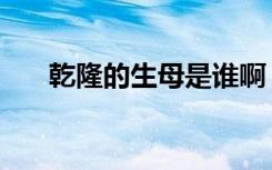 乾隆的生母是谁啊（乾隆皇帝的生母）
