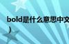bold是什么意思中文翻译（bold是什么意思）
