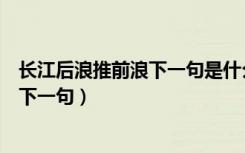 长江后浪推前浪下一句是什么拍在沙滩上（长江后浪推前浪下一句）