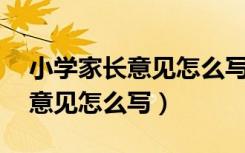 小学家长意见怎么写最简单10字（小学家长意见怎么写）