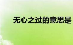 无心之过的意思是（无心之过的意思）