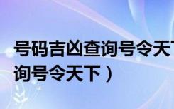 号码吉凶查询号令天下号码价值（号码吉凶查询号令天下）