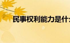 民事权利能力是什么意思（民事权利）
