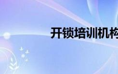 开锁培训机构（开锁培训）