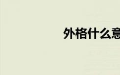 外格什么意思（外格）