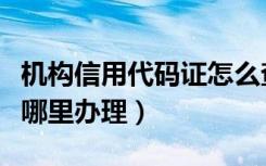 机构信用代码证怎么查询（机构信用代码证在哪里办理）