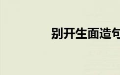 别开生面造句（别开生面）