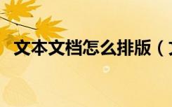 文本文档怎么排版（文本文档怎么改格式）