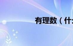有理数（什么叫有理数）