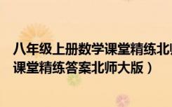八年级上册数学课堂精练北师大版电子书（八年级上册数学课堂精练答案北师大版）