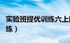 实验班提优训练六上数学答案（实验班提优训练）