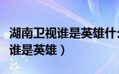 湖南卫视谁是英雄什么时候停播的（湖南卫视谁是英雄）