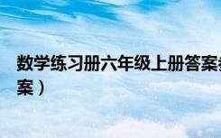 数学练习册六年级上册答案参考（数学练习册六年级上册答案）