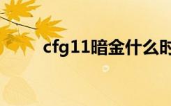cfg11暗金什么时候出的（cfg11）