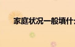家庭状况一般填什么简短（家庭状况）