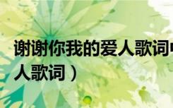 谢谢你我的爱人歌词中文意思（谢谢你我的爱人歌词）