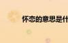 怀恋的意思是什（怀恋的意思）