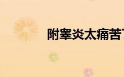 附睾炎太痛苦了（附睾炎吧）