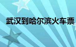 武汉到哈尔滨火车票（武汉到哈尔滨火车）