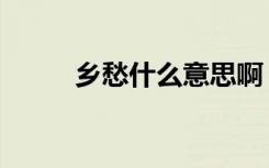 乡愁什么意思啊（乡愁什么意思）