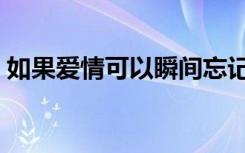 如果爱情可以瞬间忘记是什么歌（如果爱情）