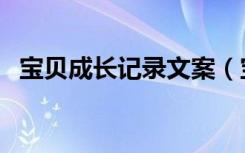 宝贝成长记录文案（宝贝成长记录怎么写）