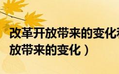 改革开放带来的变化和影响简单概括（改革开放带来的变化）