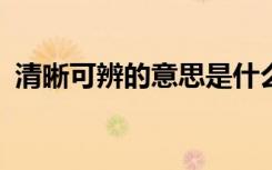 清晰可辨的意思是什么?（清晰可辨的意思）