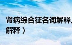 肾病综合征名词解释儿科学（肾病综合征名词解释）