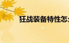 狂战装备特性怎么选（狂战装备）