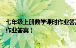 七年级上册数学课时作业答案苏科版（七年级上册数学课时作业答案）