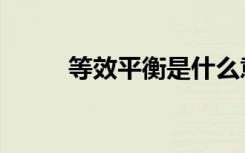 等效平衡是什么意思（等效平衡）