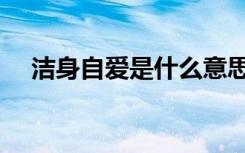 洁身自爱是什么意思（自爱是什么意思）