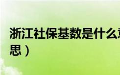 浙江社保基数是什么意思（社保基数是什么意思）