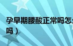 孕早期腰酸正常吗怎么缓解（孕早期腰酸正常吗）