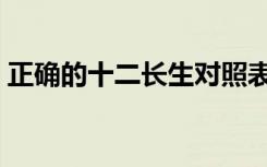 正确的十二长生对照表（十天干生旺死绝表）